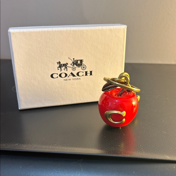Coach Accessories - Coach Red Apple Charm with Gold Detail